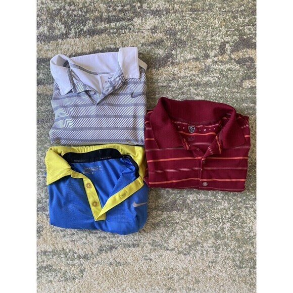 Lot of 3 Nike, Dri-Fit, Golf, Vintag Polos Size XL Extra Large Blue, Red White - Picture 1 of 16